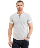 Nautica Big And Tall Short-sleeve Slim-fit Mixed-media Henley