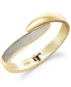 Abs By Allen Schwartz Gold-tone Glitter Bypass Bangle Bracelet