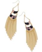 Thalia Sodi Gold-tone Snakeskin-inspired Fringed Drop Earrings, Only At Macy's