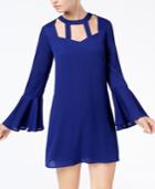 City Studios Juniors' Bell-sleeve Choker Dress