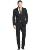 Perry Ellis Black Solid Slim-fit Tuxedo