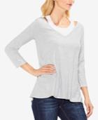 Vince Camuto Cotton V-neck 3/4-sleeve Top