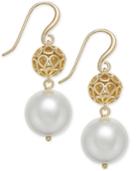 Charter Club Gold-tone Filigree & Imitation Pearl Drop Earrings, Created For Macy's