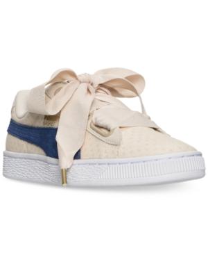 Puma Women's Basket Heart Denim Casual Sneakers From Finish Line