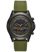 Ax Armani Exchange Men's Chronograph Green Silicone Strap Watch 44mm Ax2608