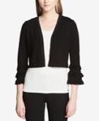 Calvin Klein Cropped Tiered-sleeve Cardigan