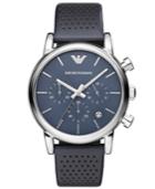 Emporio Armani Watch, Men's Chronograph Blue Leather Strap 41mm Ar1736
