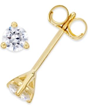 Certified Near Colorless Diamond Stud Earrings In 18k White Or Yellow Gold (1/4 Ct. T.w.)