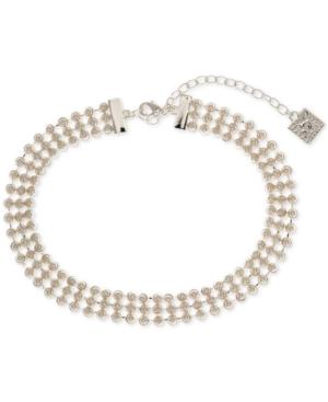 Anne Klein Silver-tone Imitation Pearl Choker Necklace