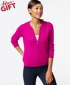 Charter Club Cashmere Zip-front Hoodie, Only At Macy's