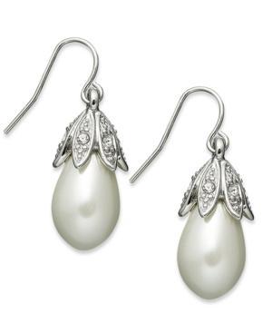 Lauren Ralph Lauren Brass Glass Pearl Town & Country Drop Earrings