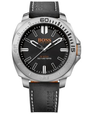 Hugo Boss Men's Sao Paulo Black Leather Strap Watch 46mm 1513295