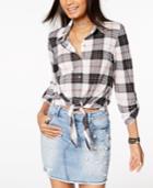 Polly & Esther Juniors' Tie-waist Button-front Shirt