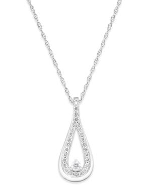 Diamond Teardrop Pendant Necklace (1/4 Ct. T.w.) In 14k White Gold