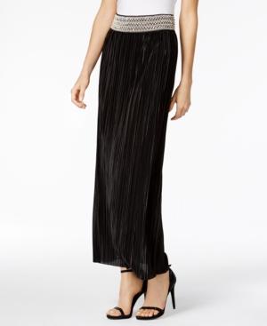 Msk Sequined Pleated Maxi Skirt