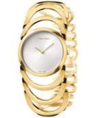 Ck Calvin Klein Women's Swiss Body Gold Pvd Stainless Steel Bracelet Watch 30mm K4g23526