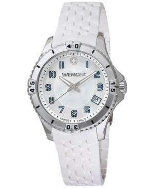 Wenger Women's Swiss Squadron Lady White Silicone Rubber Strap Watch 36mm 0121.104