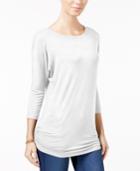 Planet Gold Juniors' Ruched Dolman-sleeve Top