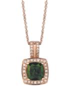 Le Vian Chrome Diopside (1-1/4 Ct. T.w.) And Diamond (1/5 Ct. T.w.) Pendant Necklace In 14k Rose Gold