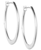 Anne Klein Silver-tone Large Oval Hoop Earrings