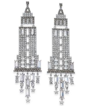 Kate Spade New York Silver-tone Crystal Empire State Building Chandelier Earrings