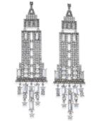 Kate Spade New York Silver-tone Crystal Empire State Building Chandelier Earrings