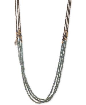 Lonna & Lilly Gold-tone Pave Evil Eye Beaded 36 Strand Necklace