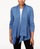 Karen Scott Draped Pointelle Cardigan, Only At Macy's