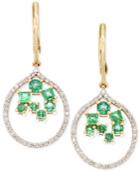 Rare Featuring Gemfields Certified Emerald (7/8 Ct. T.w.) And Diamond (3/8 Ct. T.w.) Scatter Drop Earrings In 14k Gold