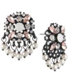 Marchesa Black-tone Multi-stone & Imitation Pearl Drop Earrings
