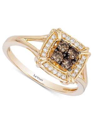 Le Vian Chocolatier Diamond Square Halo Ring (1/4 Ct. T.w.) In 14k Gold