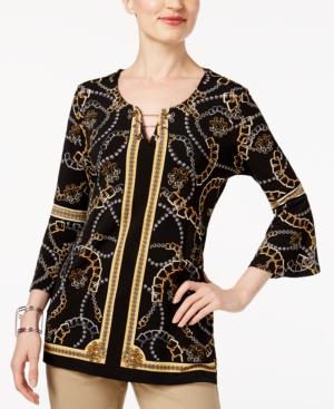 Jm Collection Printed Toggle-chain Tunic, Created For Macy's