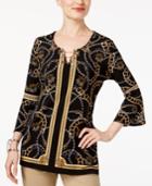 Jm Collection Printed Toggle-chain Tunic, Created For Macy's