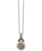 Le Vian Chocolatier Diamond Halo 18 Pendant Necklace (3/8 Ct. T.w.) In 14k White Gold