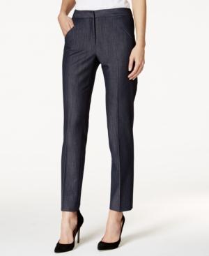 Tahari Asl Petite Denim Straight-leg Trousers