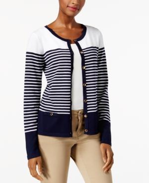 Karen Scott Resort Striped Cardigan, Created For Macy's