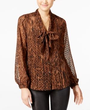 Jessica Simpson Cerena Printed Tie-neck Blouse