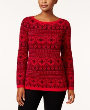 Karen Scott Cotton Fair-isle Sweater, Created For Macy's