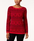 Karen Scott Cotton Fair-isle Sweater, Created For Macy's