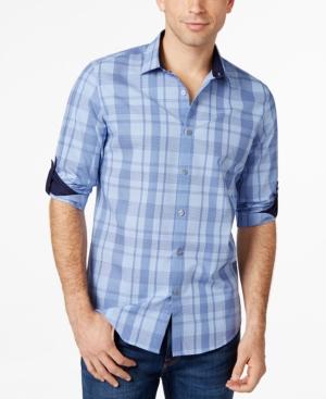 Alfani Big And Tall Long Sleeve Plaid Shirt, Only At Macy's