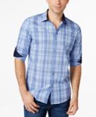 Alfani Big And Tall Long Sleeve Plaid Shirt, Only At Macy's