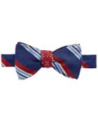 Brooks Brothers Men's Reversible Stripe/flower Neat To-tie Bow Tie