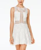 B Darlin Juniors' Lace Illusion Fit & Flare Dress