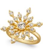 Charter Club Gold-tone Crystal Snowflake Ring, Only At Macy's