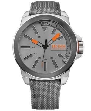 Hugo Boss Men's Boss Orange New York Gray Kevlar Strap Watch 53mm 1513115
