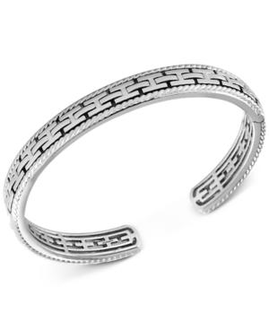 Effy Men's Chain-look Textured Cuff Bracelet In Sterling Silver
