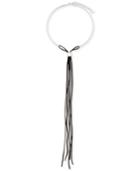 Lucky Brand Silver-tone Suede Fringe Collar Necklace