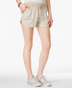 Rewash Juniors' Smocked-waist Ruched Shorts