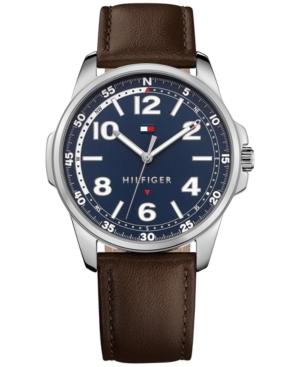 Tommy Hilfiger Men's Essential Brown Leather Strap Watch 42mm 1791375