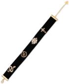 Guess Gold-tone Interchangeable Pin Velvet Choker Necklace